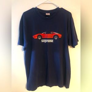 Supreme Ferrari GT 2013 Navy Blue Mens Size Large T shirt RARE
